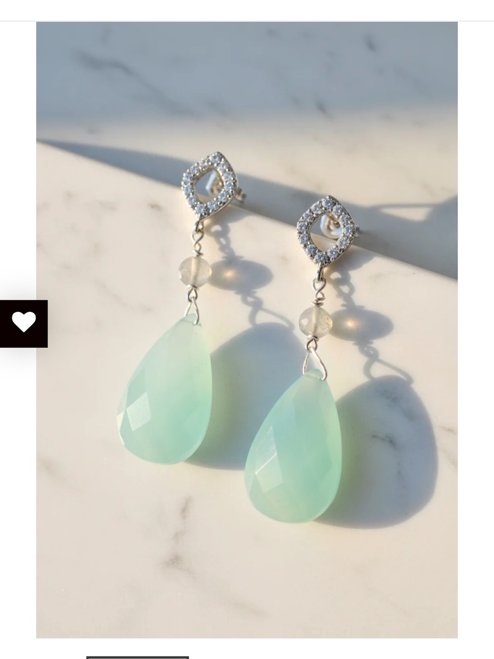 Elegant Sterling Silver and Green Drop Earrings